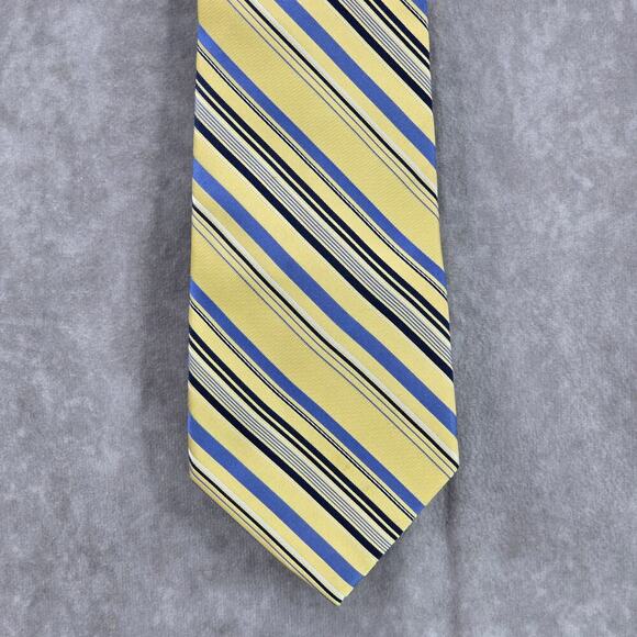 Lord & Taylor Metropolitan Yellow Stripe Executive 100% Silk Men's Neck Tie - Picture 1 of 6